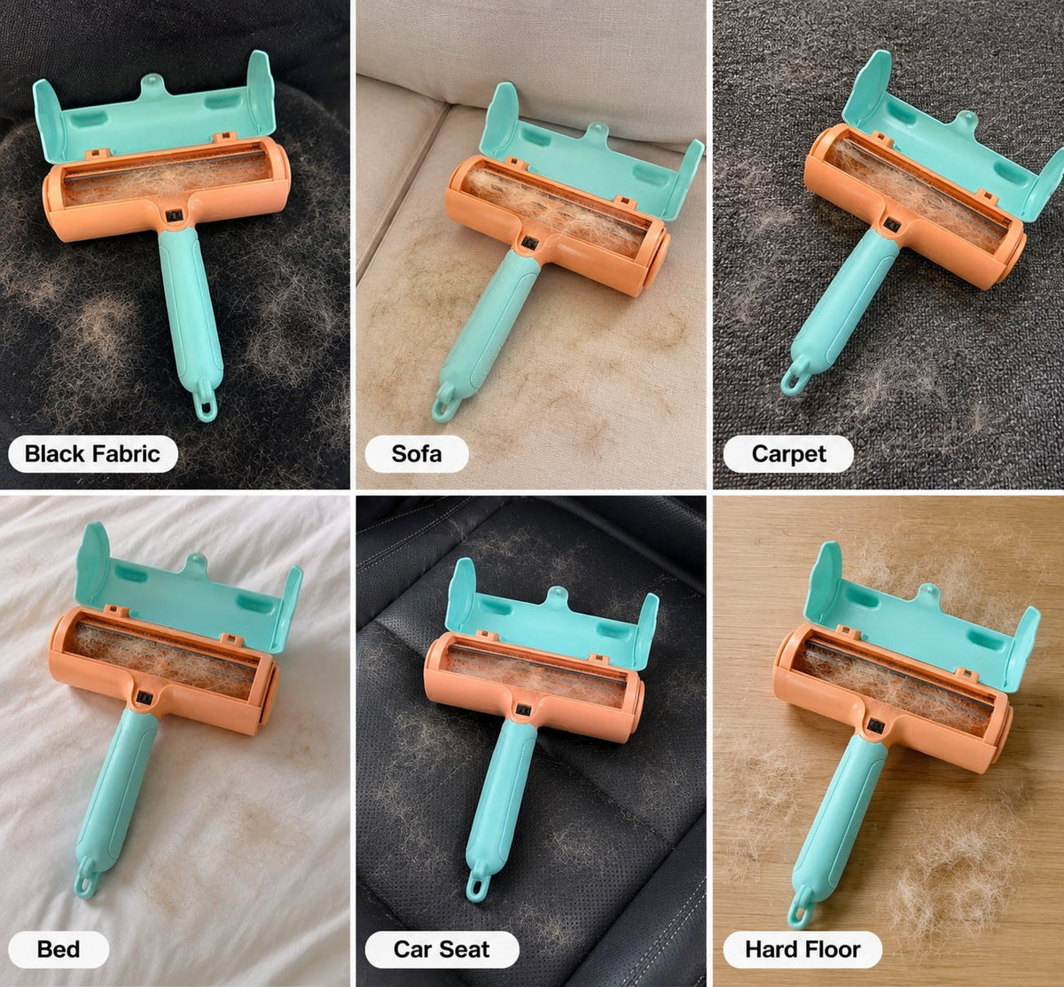 Reusable Pet Hair Remover Roller - Self-Cleaning Dog & Cat Fur Remover for Couch, Bed & Car